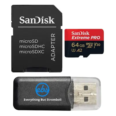 SanDisk 64GB Micro SDXC Extreme Pro Memory Card Bundle Works with GoPro Hero Black Silver Hero7 