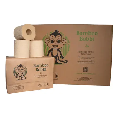 Bamboo Bobbi Eco Bamboo Toilet Paper, Unbleached Bamboo Toilet Roll, Bulk Buy Rolls