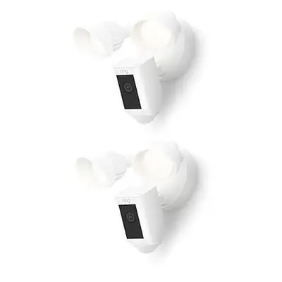 2- pack Ring Floodlight Cam Wired Plus by Amazon white