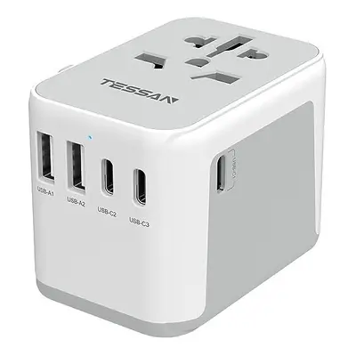 Universal Adapter, TESSAN Worldwide Travel Plug Adaptor with USB A and USB C Ports, Internationa