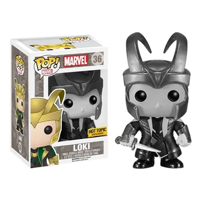 5Star-TD Funko Pop! Marvel Black/White Loki with Helmet Figure #36 HOT Topic Exclusive