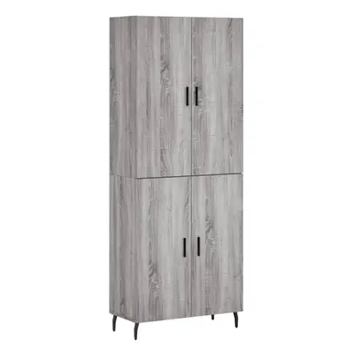 (grey sonoma, doors) vidaXL Highboard Sideboard Storage Cabinet Side Cabinet White Engineered Wo