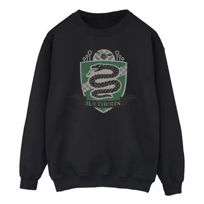 (M, Black) Harry Potter Mens Slytherin Chest Badge Sweatshirt