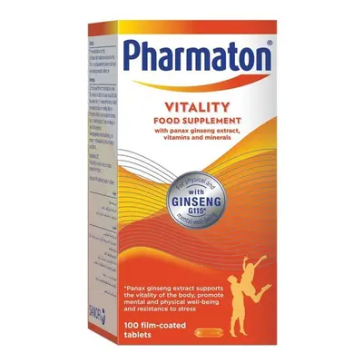 Pharmaton Vitality Multivitamins & Minerals Supplement Capsules with Ginseng Film-Coated Tablets