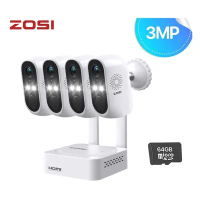 ZOSI 3MP 8CH Wireless CCTV System Battery Powered Camera 2-Way Audio