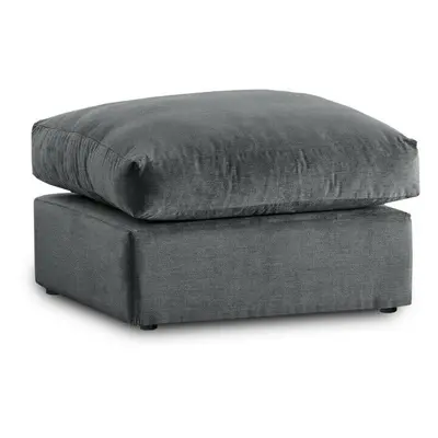 (Grey) Jumbo Size Plush Velvet Footstool