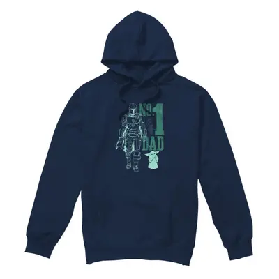 (M, Navy) Star Wars: The Mandalorian Mens No. Dad Mando Hoodie