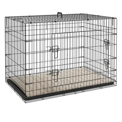 PawHut Dog Crate with Doors, Tray, Soft Cushion, for Extra and Large Dogs