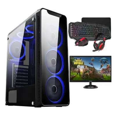 (6 Fans Blue Case, GT1030) Gaming PC FullSetup Core i5 16GB RAM 1TB GTX1050Ti