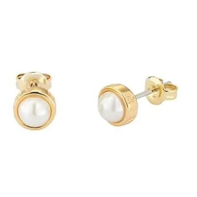 Ted Baker Sinaa Pearl Stud Earrings For Women (Gold Tone/Pearl)