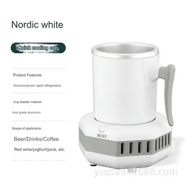 (GB, Refrigeration and Heating - White) Summer New Quick Cooling Cup Heating Cup Portable Iced C