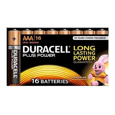 Duracell MN2400 Plus Power Alkaline AAA Size Batteries, Batteries, black