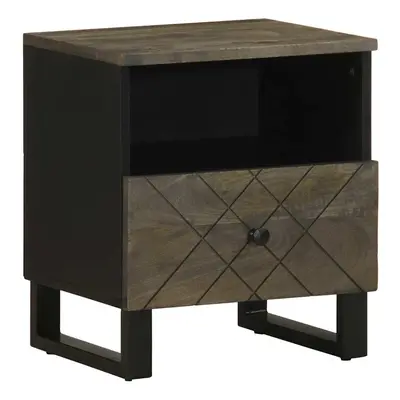 (1 pcs) vidaXL Bedside Cabinet Black 40x33x46 cm Solid Wood Mango bedside table