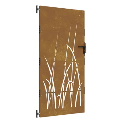 vidaXL Garden Gate Fence Gate Fence Panel 85x175 cm Corten Steel Grass Design