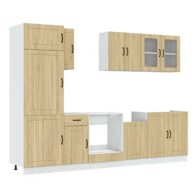 (sonoma oak) vidaXL Piece Kitchen Cabinet Set Kalmar Sonoma Oak Engineered Wood