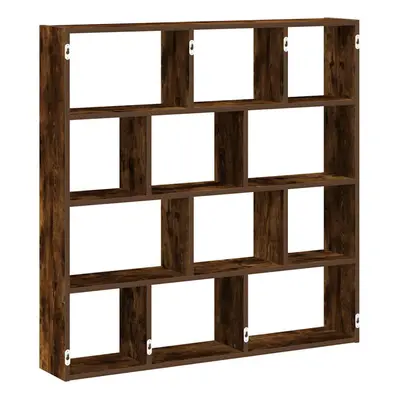 (smoked oak) vidaXL Wall Cube Shelf Floating Storage Shelf Compartments Engineered Wood