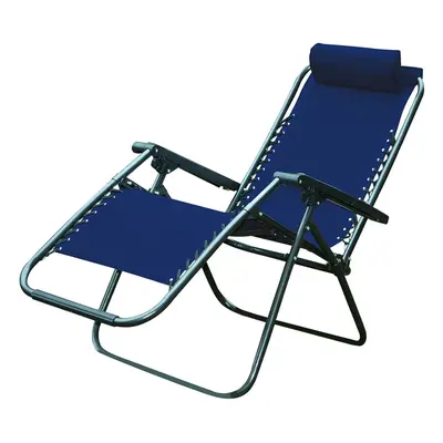 (Blue, 1) Garden Chair Sun Lounger Zero Gravity Folding Recliner Patio Furniture Textoline