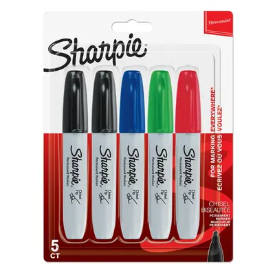 Sharpie Permanent Markers Chisel Tip Assorted Colours Count