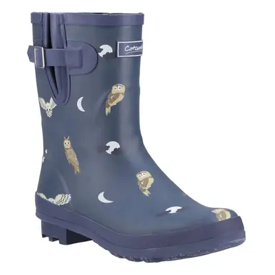 (4 UK, Mid Blue) Cotswold Womens/Ladies Woodland Owl Mid Cut Wellington Boots