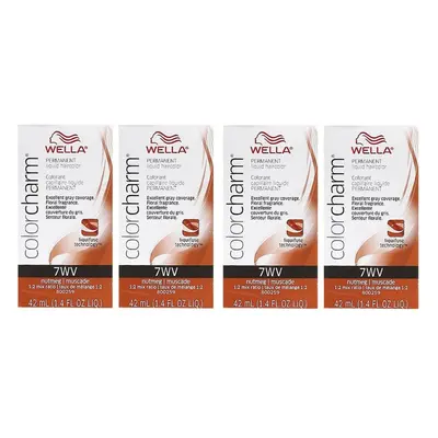 (7WVâ pack of 4) 7WV Nutmet Wella Color Charm Permanent Haircolor