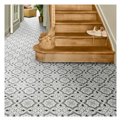 (3m(9'9") X 4m(13'1")-12mÂ², Light Grey Designer 03) Designer Effect Non Slip Vinyl Flooring For