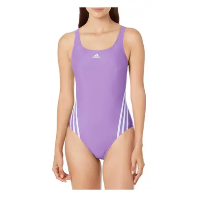 adidas Women's Standard 3-Stripes Swimsuit Violet Fusion/Blue Dawn