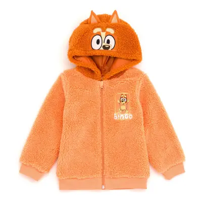 Bluey Bingo Toddler Boys Cozy Sherpa Zip Up Cosplay Hoodie Orange 3T