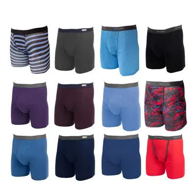 Fruit of the Loom Pack Random Mens Underwear Size Medium Cotton Underwear Boxer Briefs with Fly 