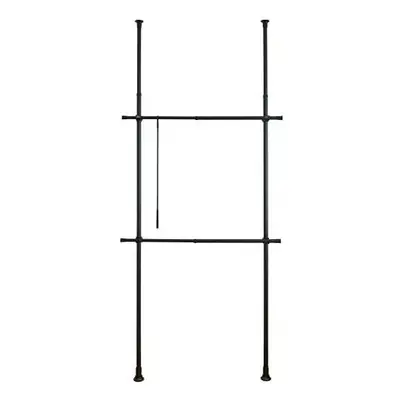 Wenko Herkules Basic Telescopic Wardrobe Adjustable Organiser System, Steel, Black, x x cm