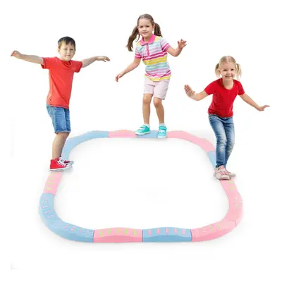 Kids Balance Beams Toddler Stepping Stones Balance Tactile Board-Pink