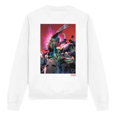 (M, White) Marvel Unisex Adult X-Men Wolverine Nightcrawler Comic Cover Sweatshirt