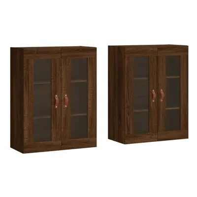 vidaXL Wall Mounted Cabinets Bathroom Cabinet pcs Brown Oak Engineered Wood