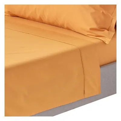 (King, Mustard) Egyptian Cotton Flat Sheet Thread Count Bed Sheet