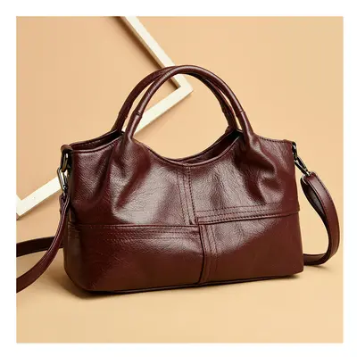 (Claret) Women's Bag New Cross -Border Bags Lightweight Splicing Soft Leather Large Capacity Fas