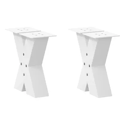 (white, x (30-31) cm (80 mm)/ pcs) vidaXL Dining Table Legs X-Shaped Desk Legs Kitchen Metal Fur