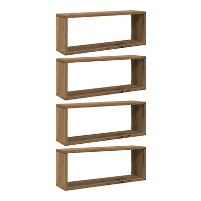 (artisan oak, pcs) vidaXL Wall Shelves Floating Rack Display Shelf Bookshelf Engineered Wood