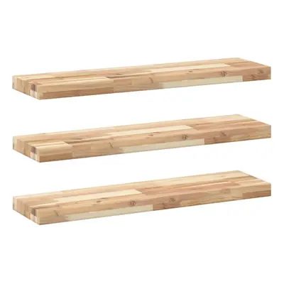 (natural, x x cm/ pcs) vidaXL Floating Shelves Wall Storage Shelf 4pcs Untreated Solid Wood Acac