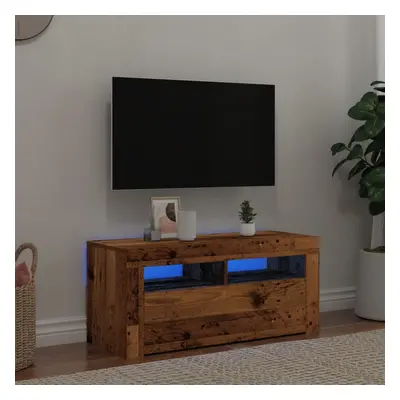 vidaXL TV Cabinet with LED Lights TV Stand TV Unit Old Wood Engineered Wood