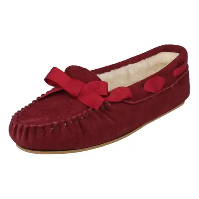 (UK 3, Raspberry (Red)) Ladies K's by Clarks Moccasin Slippers Wake Me - D Fit