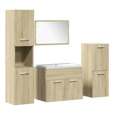 (60 x 38.5 x cm) vidaXL Bathroom Furniture Set Sink Cabinet Engineered Wood