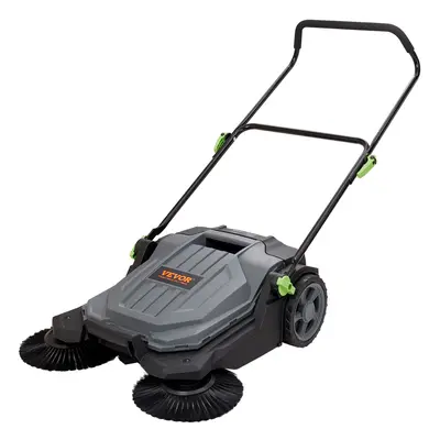 VEVOR Walk-behind Hand Push Floor Sweeper 25.6" Width Gallon Waste Container