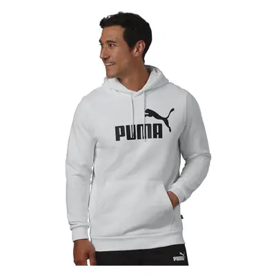 PUMA mens Essentials Big Logo Fleece Hoodie Hooded Sweatshirt White