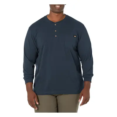 Dickies mens Big-tall Long-sleeve Heavyweight henley shirts Dark Navy