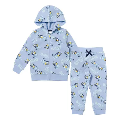 Bluey Toddler Boys Fleece Zip Up Hoodie Set Blue 3T