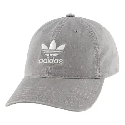 adidas Originals Men's Relaxed Fit Strapback Hat Stone Grey/White On