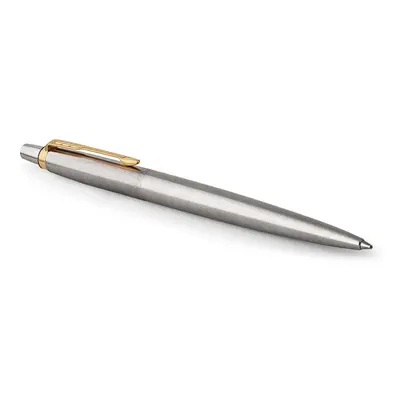 Parker Jotter Gel Pen | Stainless Steel with Gold Trim | Medium Point Black Ink (0.7 mm)