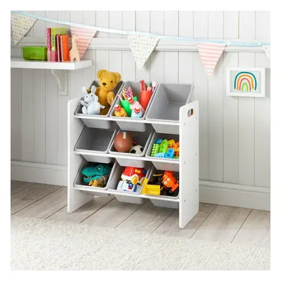 Children's Toy Storage Unit with Removable Plastic Bins Kids Shelves Organiser