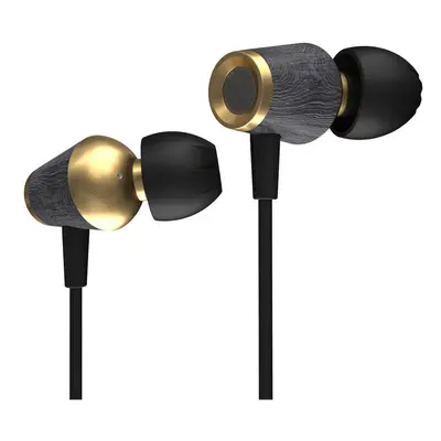 (Gold, Without Mic) Wired Earbuds In-Ear Metal Bass Earphones 3.5mm Jack Sports Headset HD Call 