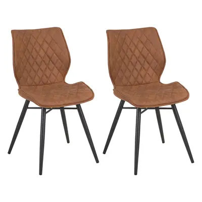 Set of Dining Chairs LISLE Golden Brown