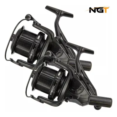 2 x NGT XT-8000 Big Pit Reels Carp Fishing Black Front Quick Drag Reels